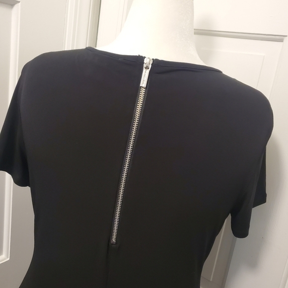 Michael Michael Kors Black A-Line Stretchy Knit Dress, Size Large S/S - Picture 5 of 9
